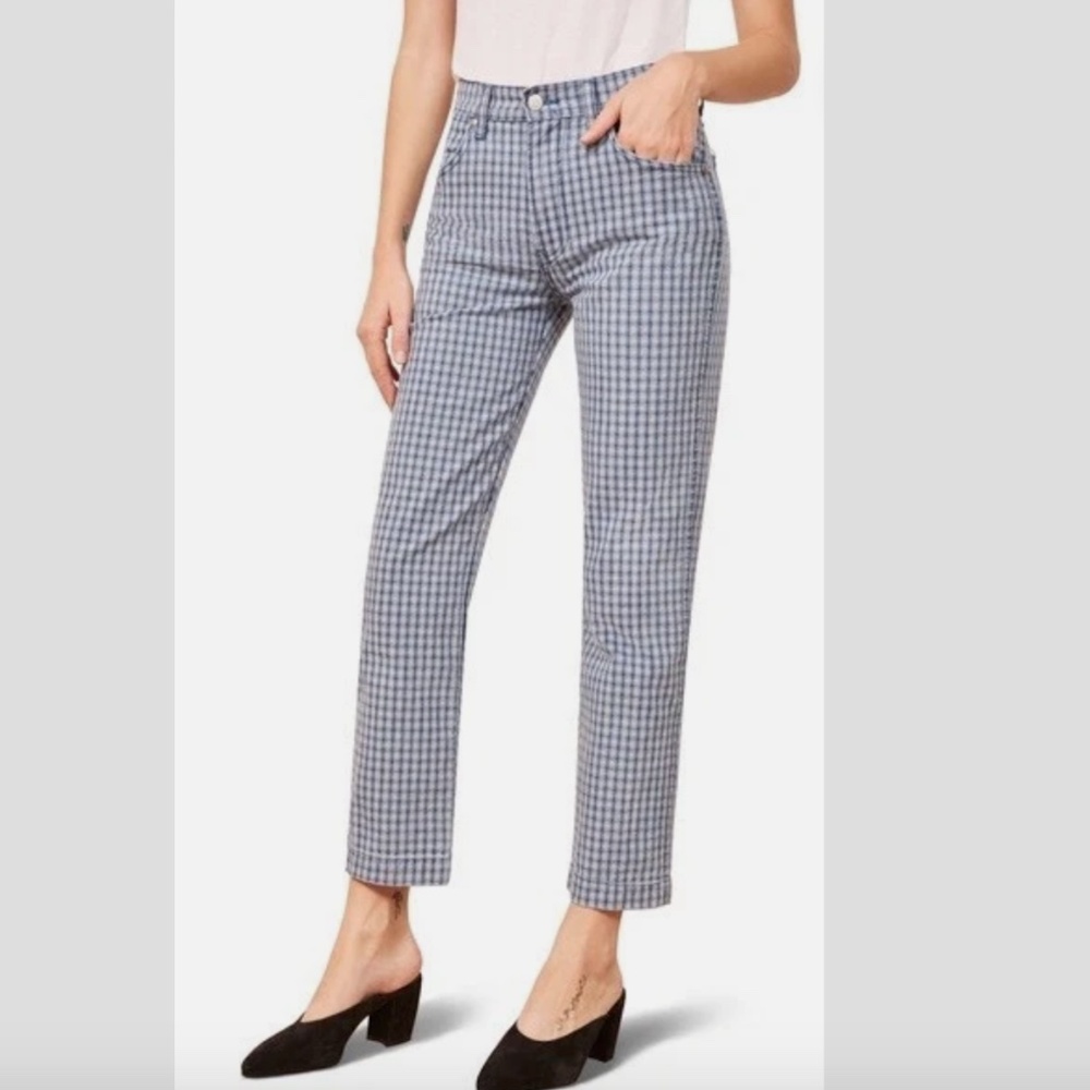 REFORMATION Roper straight leg Jean in Valley Plaid